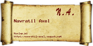 Navratil Axel névjegykártya